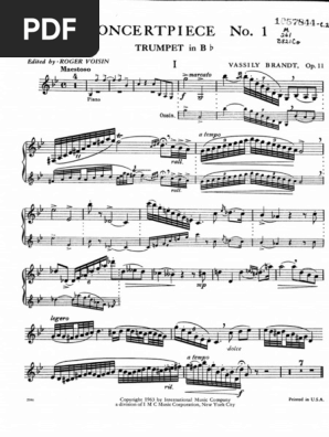 V Brandt Concertpiece No. 1 吹奏楽伴奏スコア Vassily Brandt - Concertpiece No.1 - Trumpet Part | PDF