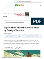 Top 10 Most Visited States of India by Foreign Tourists