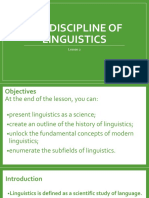 The Discipline of Linguistics