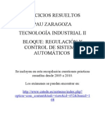 PAU Zaragoza Tecnología Industrial II. Ejercicios Resueltos Regulación y Control automáticos Desde2005