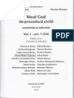 Noul Cod de Procedura Civila Comentat Si Adnotat - Vol.I Art.1-526