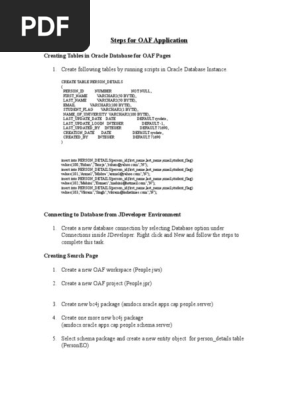 Steps for OAF Development