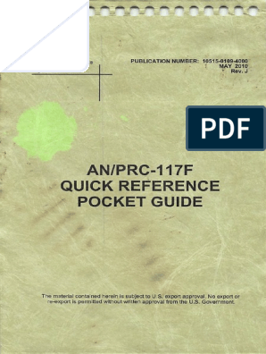 An Prc 117 V C Quick Reference Pocket Guide Broadcasting Electrical Engineering