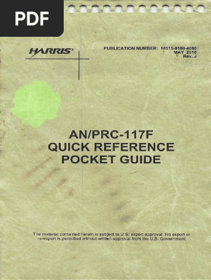 An Prc 117 V C Quick Reference Pocket Guide Broadcasting Electrical Engineering