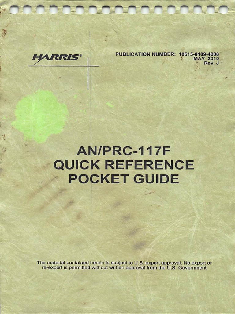 AN - PRC-117 (V) (C) Quick Reference Pocket Guide | PDF | Broadcasting ...
