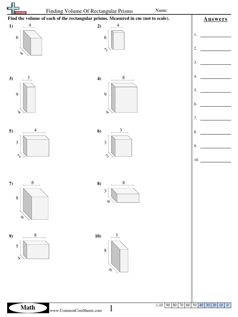 Finding Volume of Regular Shaped Objects  PDF  Volume Throughout Volume Rectangular Prism Worksheet
