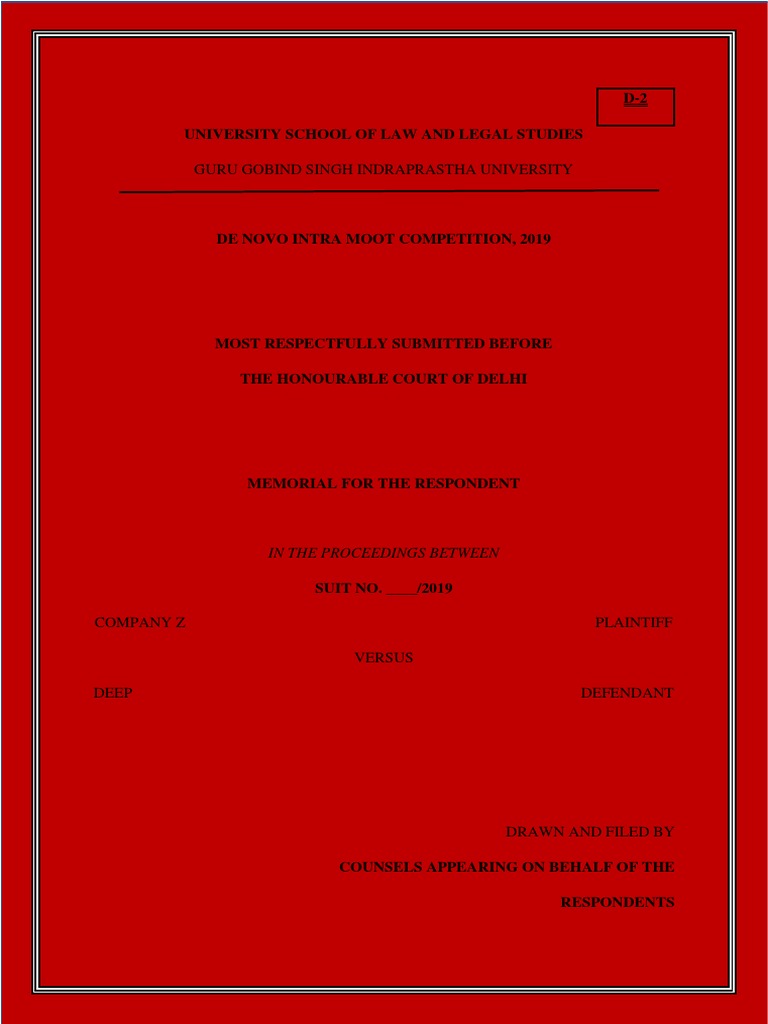 moot memorial (1).docx Lawsuit Misrepresentation