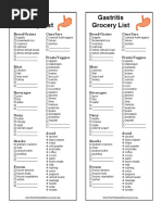 Gastritis Grocery List