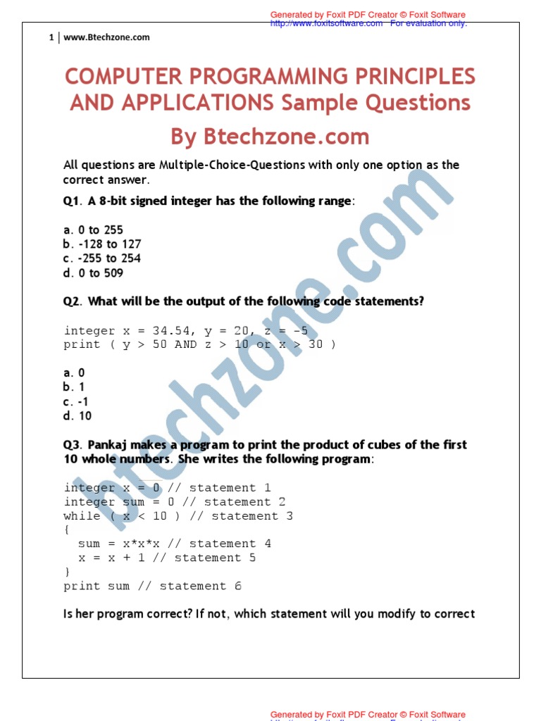Computer Programming Principles | Computer Programming | Theoretical ...