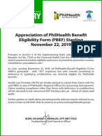 Appreciation of PBEF
