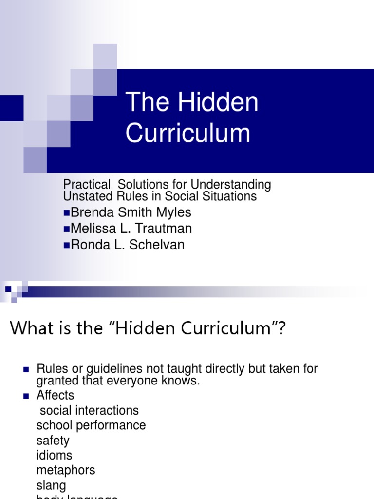 Hidden Curriculum Pdf Curriculum Simulation
