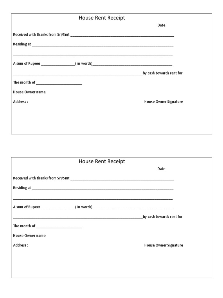house rent receipt docxdocx