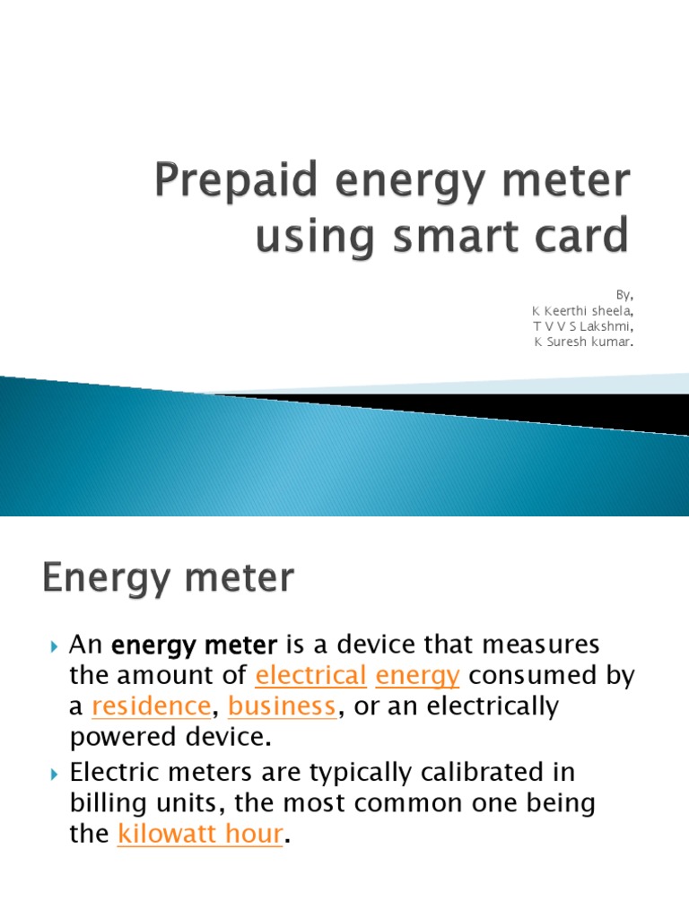 Prepaid Energy Meter Using Smart Card | PDF | Rectifier | Electric