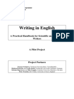 WRITING in ENGLISH a Practical Handbook for Scientific and Technical Writers a Pilot Project - 2000