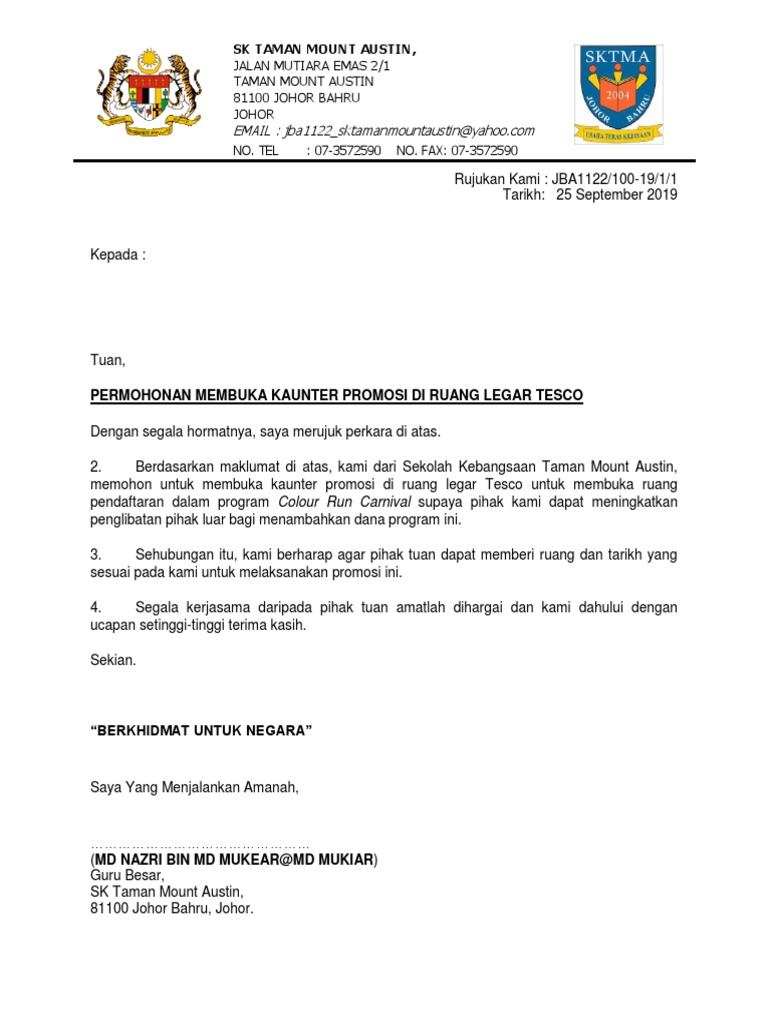 Surat Permohonan Membuka Booth Pdf