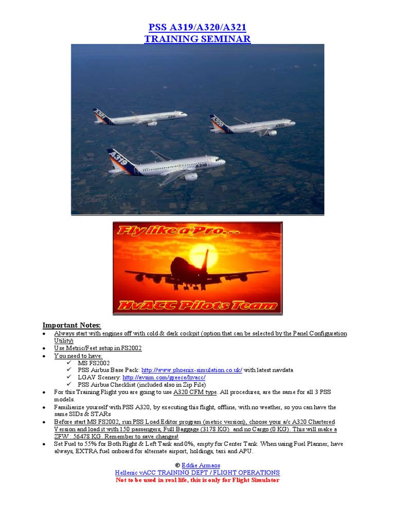 Pss Airbus Training Flight Aircraft Aviation