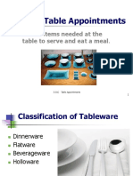 Table Appointments and Meal Service
