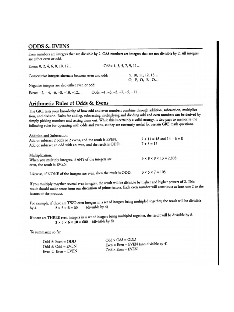 Notes Odds Evens
