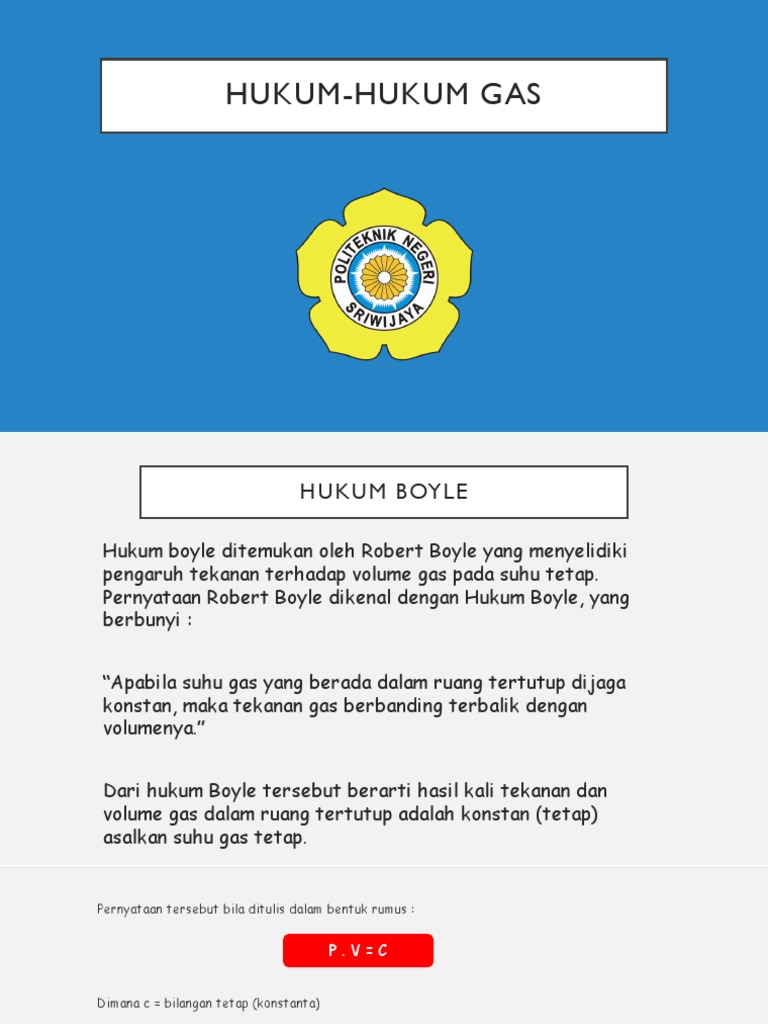 Hukum Hukum Gas Kimia Fisika