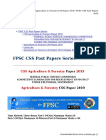 Agriculture &#038 Forestry CSS Paper 2019 - FPSC CSS Past Papers 2019