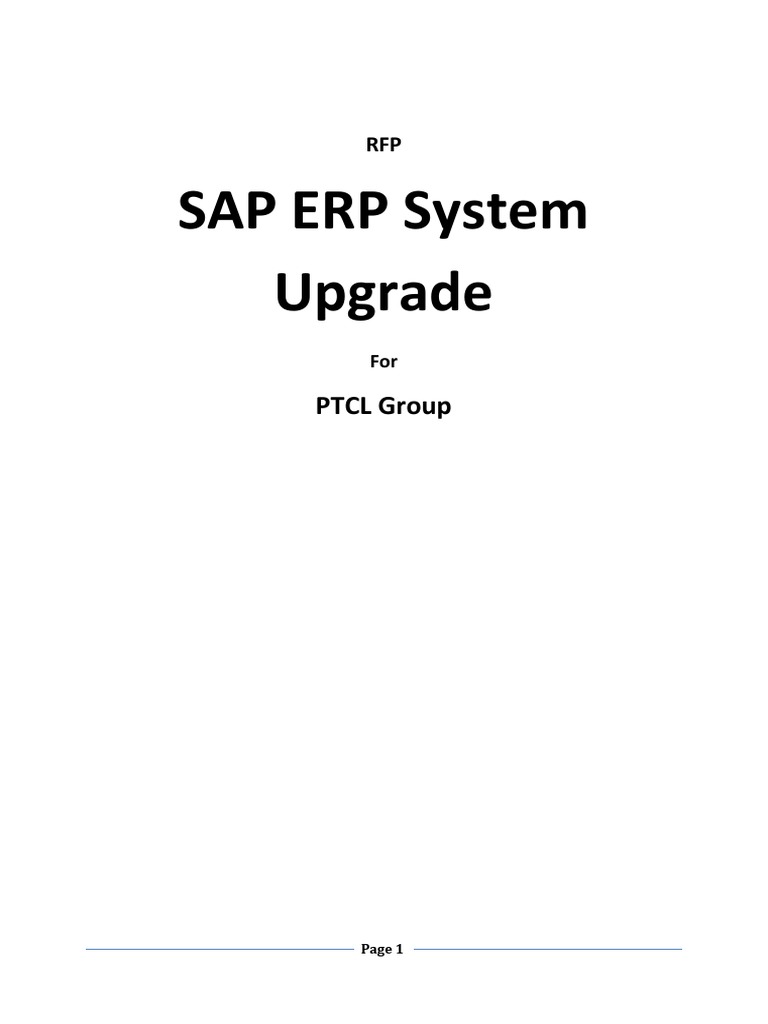 PTCL SAP ERP Upgrade RFP Document | PDF | Enterprise Resource Planning ...