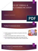 Importance of Verbal & Nonverbal Communication