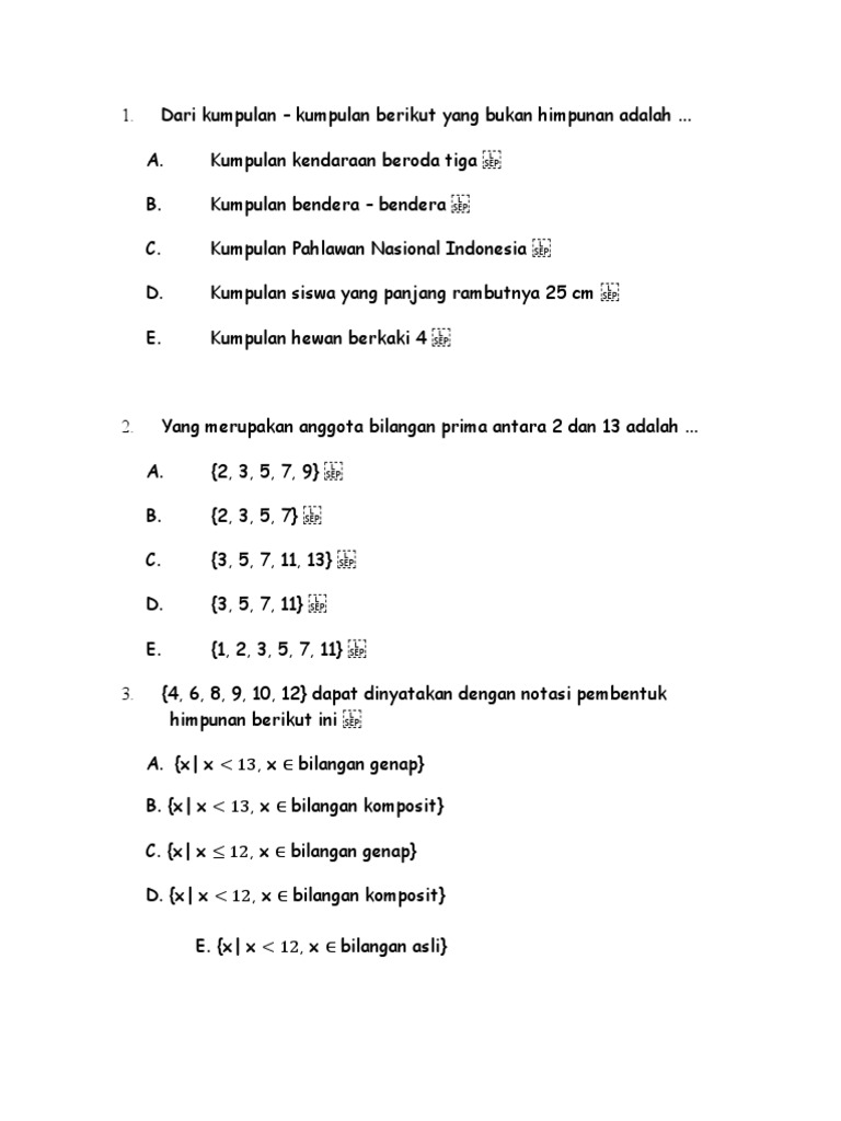 Kumpulan Kumpulan Berikut Yang Bukan Himpunan Adalah Enak
