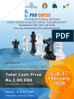 Below 2 MB PRO CHESS 1ST FIDE INTERNATIONAL RATING OPEN RAPID BLITZ CHESS TOURNAMENT BROCHURE