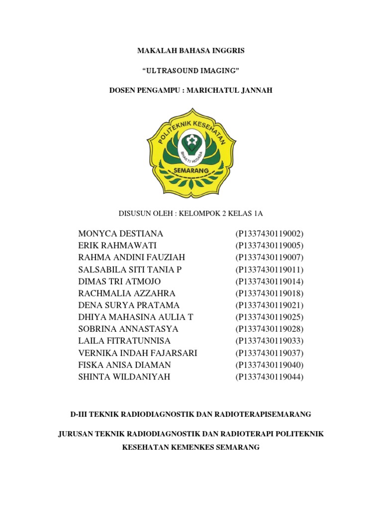 Makalah Bahasa Inggris Docx Medical Imaging Medical Ultrasound