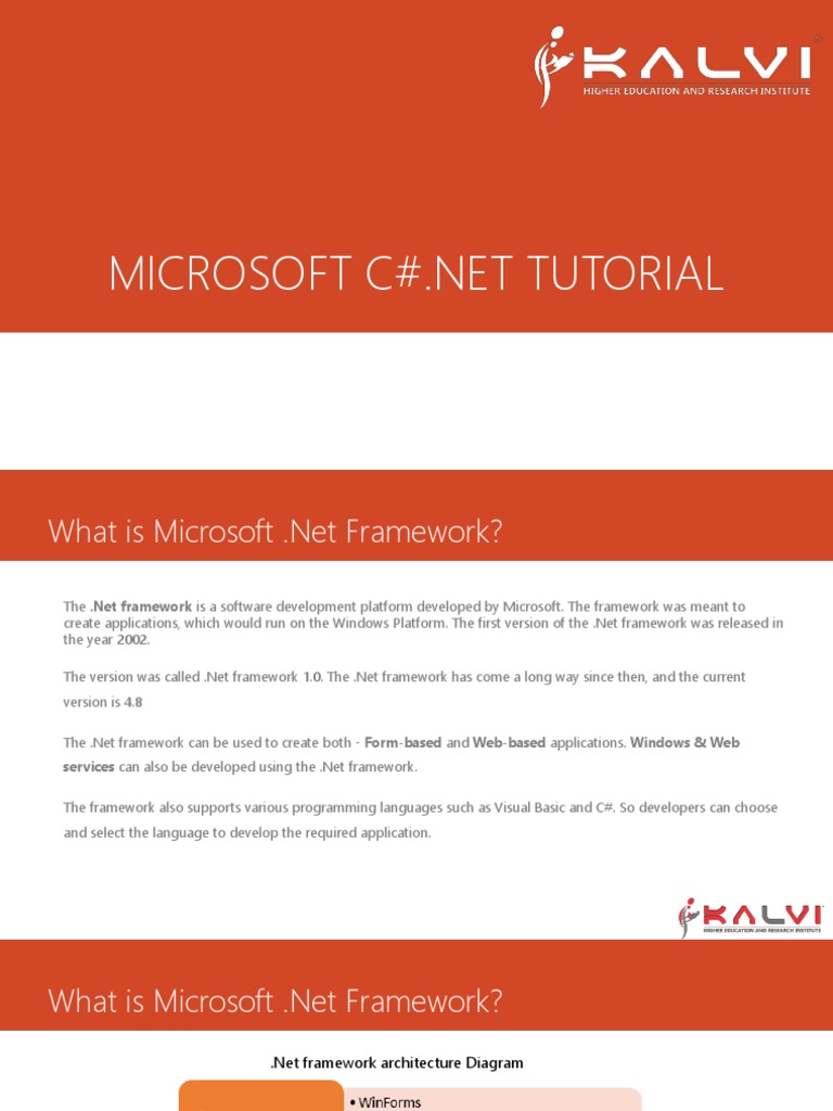 Dot Net Tutorial Pdf | Learning center – SSMSR