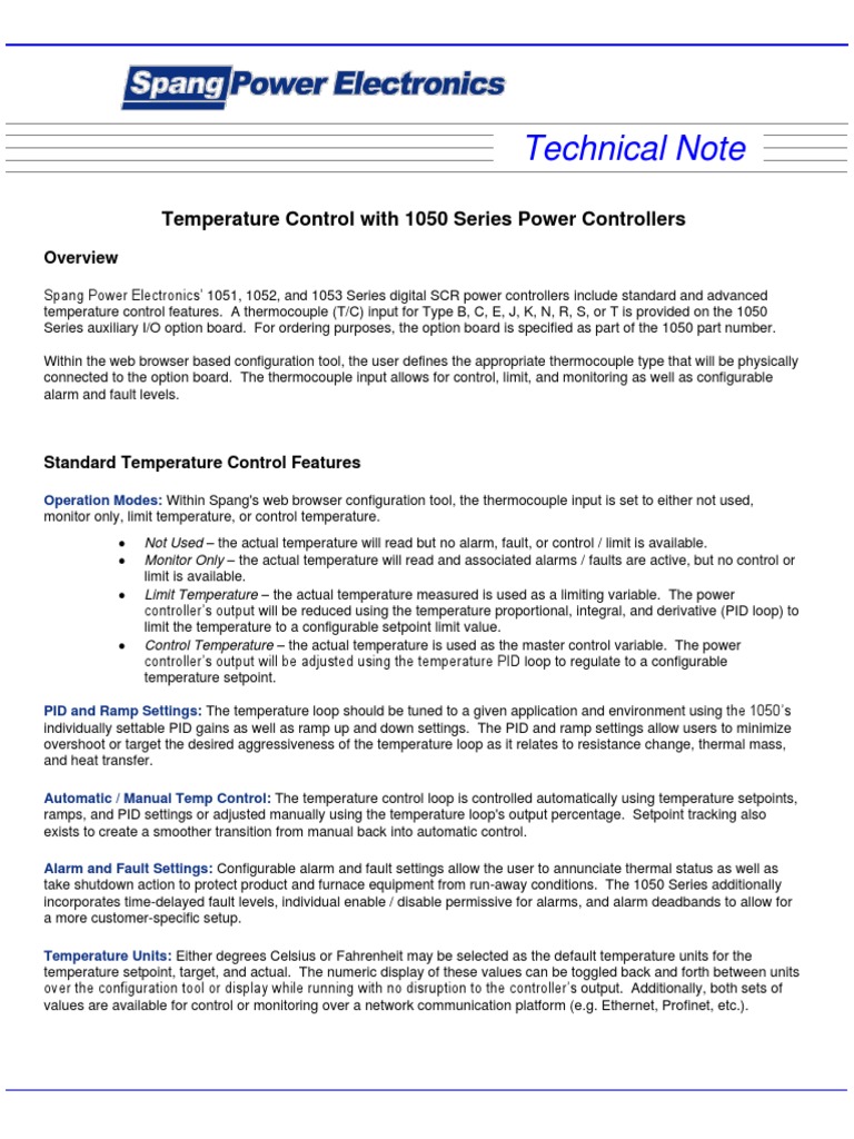1050 Series Temperature Control Guide | PDF | Control Theory | Systems ...