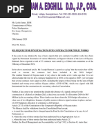 Letter To Police Commissioner Requesting Investigation Into Issuance of 57 Contracts by APNU+AFC