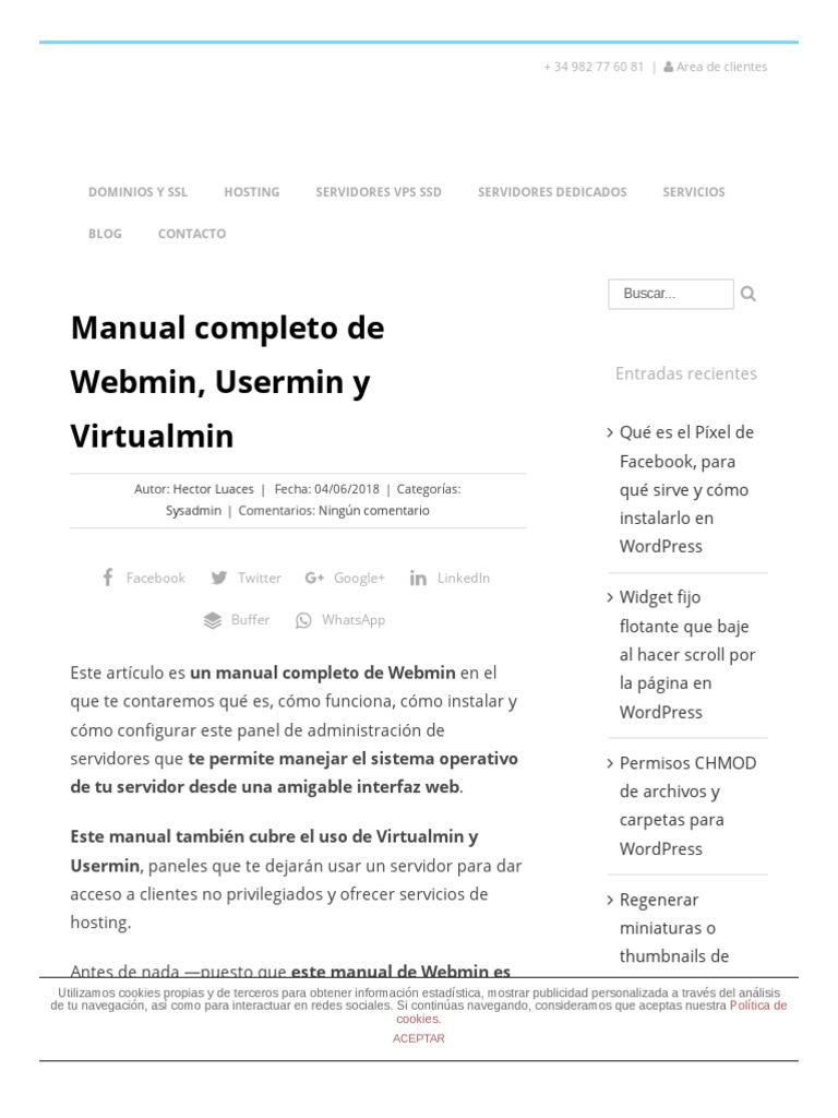 Qué es Webmin y su funcionamiento | PDF | Cookie HTTP | Servidor ...