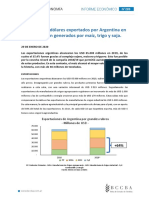 Informe Exportaciones Bolsa de Cereales de Córdoba