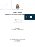 Laboratorio Deformacón y Deflexion Cercha Simplemente Apoyada