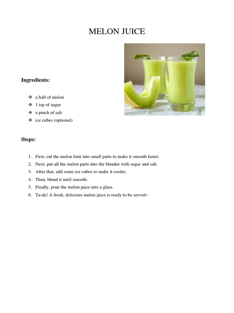 How To Make Melon Juice PDF