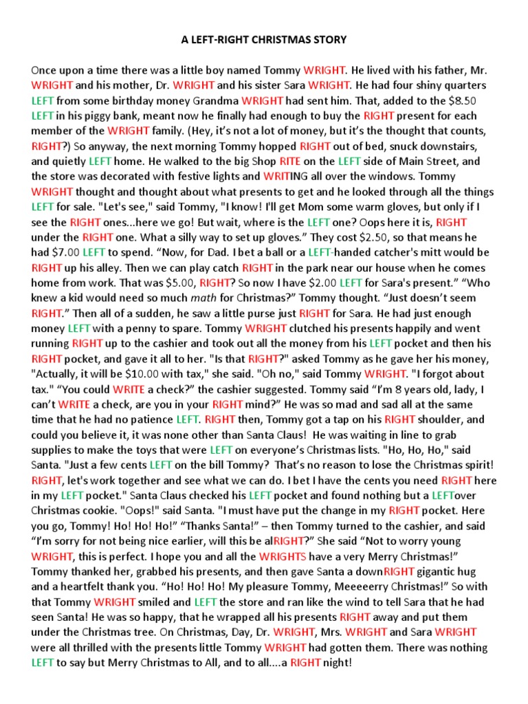 wright story left right | pdf | santa claus | christmas