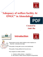 Adequacy of Welfare Facility at ONGC