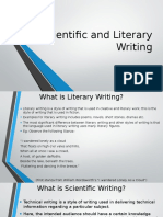 Difference  between literary and scientific writing