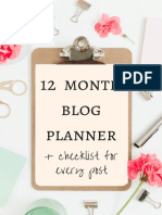 12 Month Blog Planner
