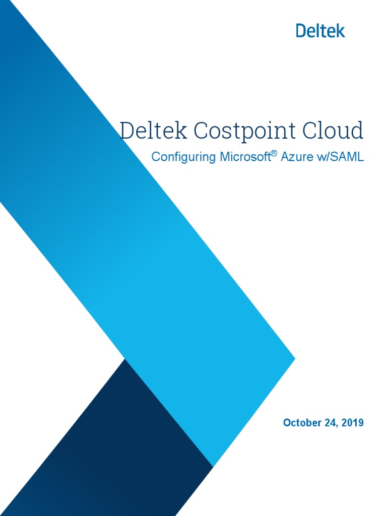 Deltek Costpoint Cloud Configuring MSAzure With SAML | PDF | Microsoft ...