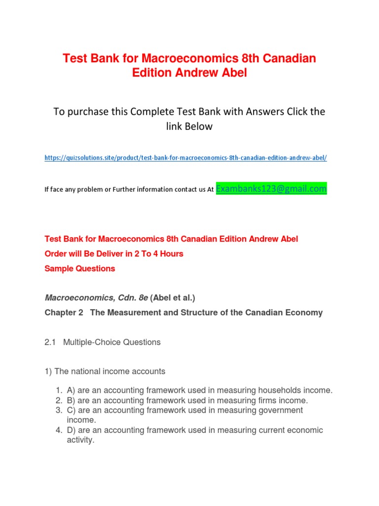 Macroeconomics Test Bank Overview | PDF