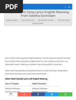 Idhu Varai Song Lyrics from Goa | PDF | Religion & Spirituality