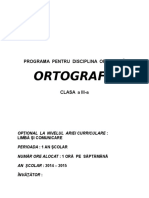 ORTOGRAFIE Programa Optional