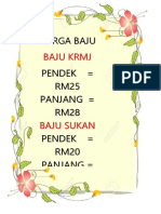 HARGA BAJU