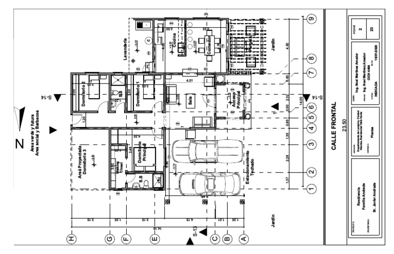 Planta Arquitectonica Casa Familia Andrade | PDF