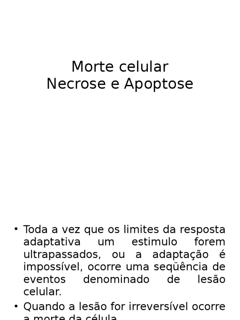 Tipos de Morte Celular: Necrose e Apoptose | PDF | Apoptose | Necrose