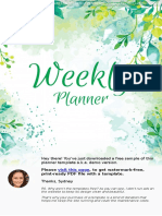 Weekly Planner Floral Style