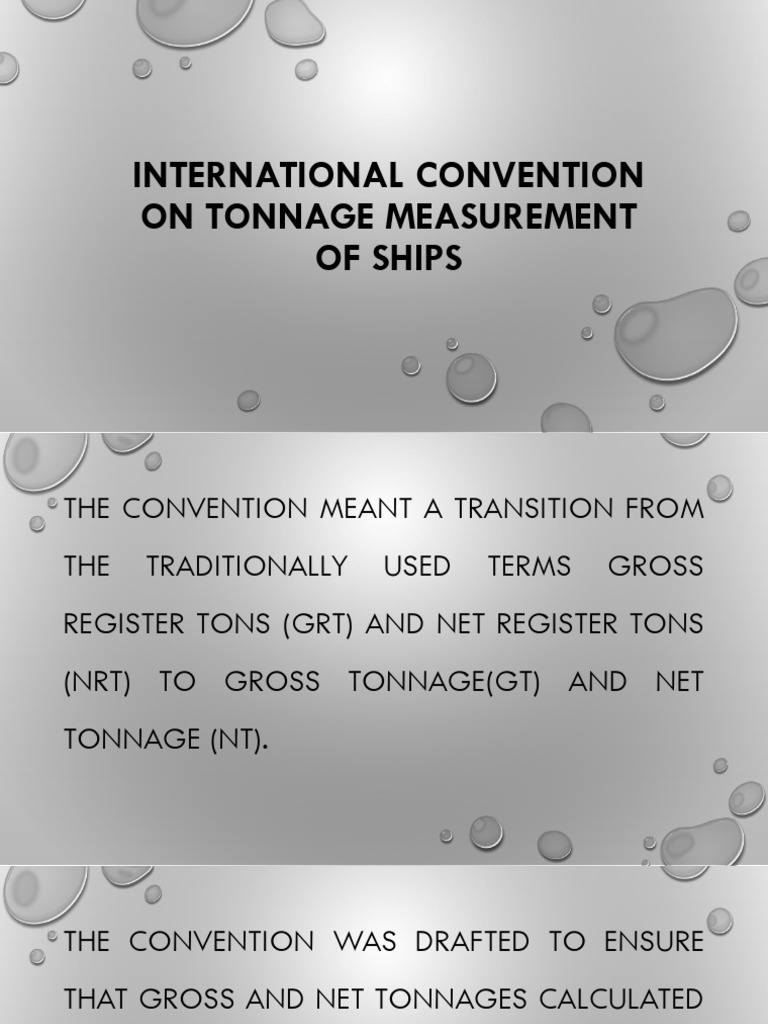 International Tonnage Measurement Of Ships – PRWB