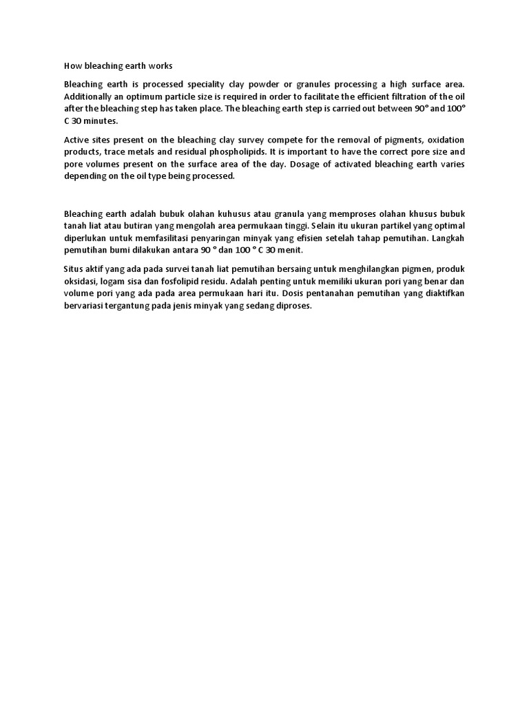 How Bleaching Earth Works PDF